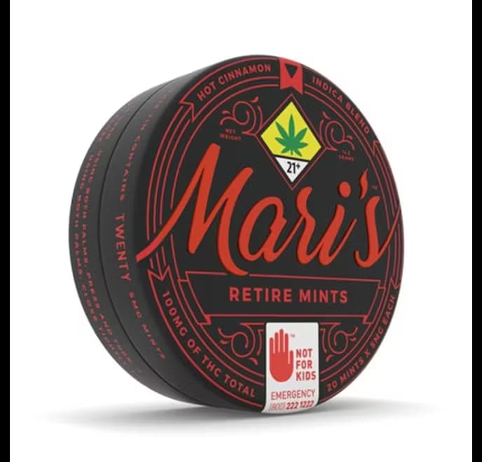 100mg - 20pk - Peppermint Retire - Mari's Mints - Edibles - I
