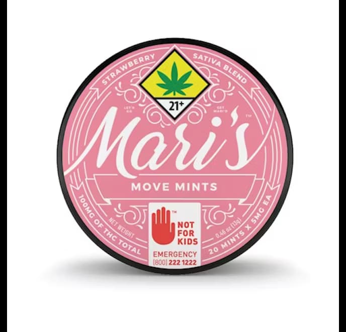 100mg - 20pk - Strawberry 'Move' Mints - Mari's Mints - Edibles - S