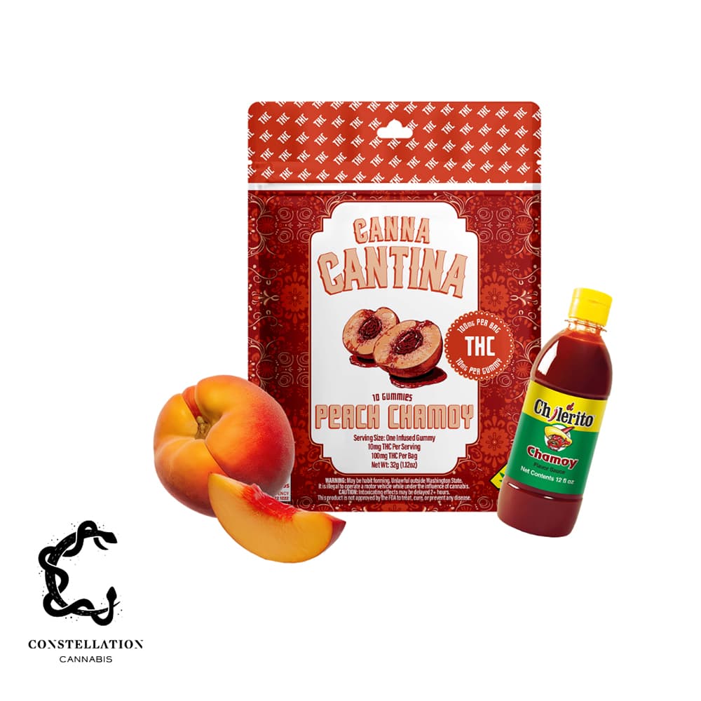 100mg - 10pk - Peach Chamoy - Canna Cantina - DOH Edible - H