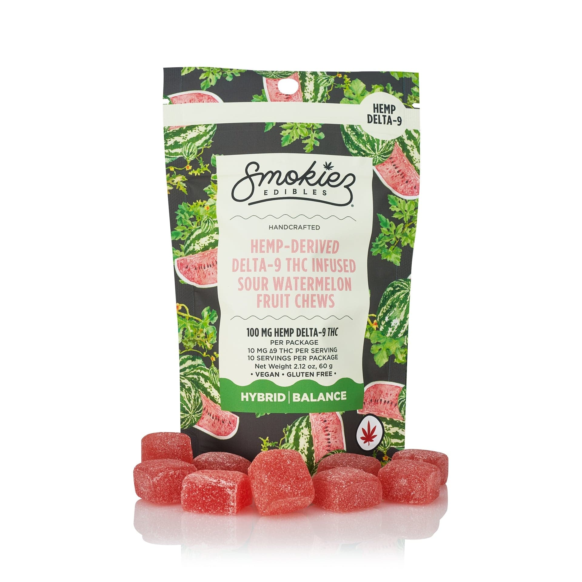 100mg - 10pk - Watermelon - Smokiez - DOH Edible - Fruit Chews - H