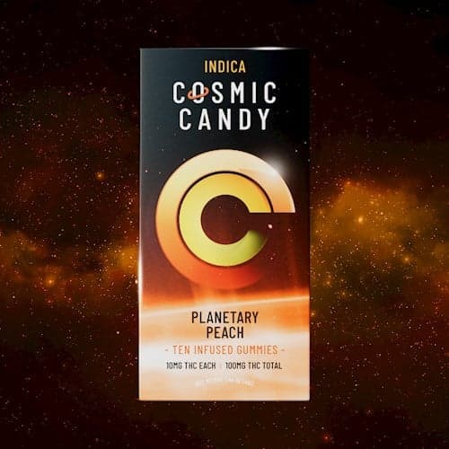 100mg - 10pk - Planetary Peach Indica - Cosmic Candy - DOH Edible - Gummies