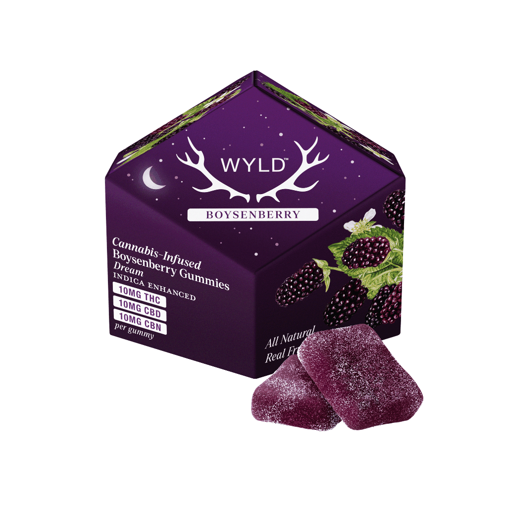 300mg - 1:1:1 - THC:CBD:CBN - 10pk - Boysenberry - Wyld - DOH Edible - Gummies - I