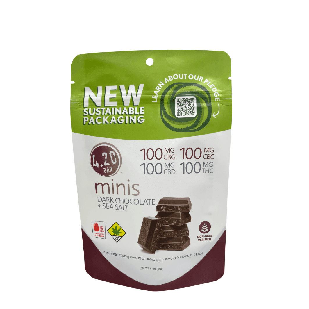 1:1:1:1 Dark Chocolate Sea Salt Chocolates (DOH) - 10pk - Edibles - (CBG/CBD/CBC/THC)