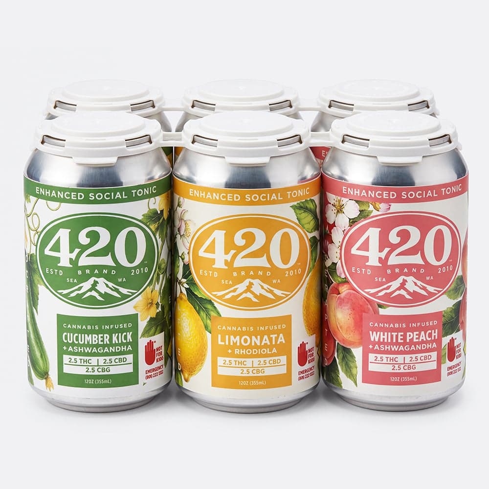 6pk - Low Dose - Variety Pack - 4:20 Brand - DOH Liquid Edible - CBG