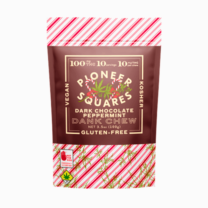 100mg - Dark Chocolate Peppermint - Pioneer Squares - DOH Edible - H