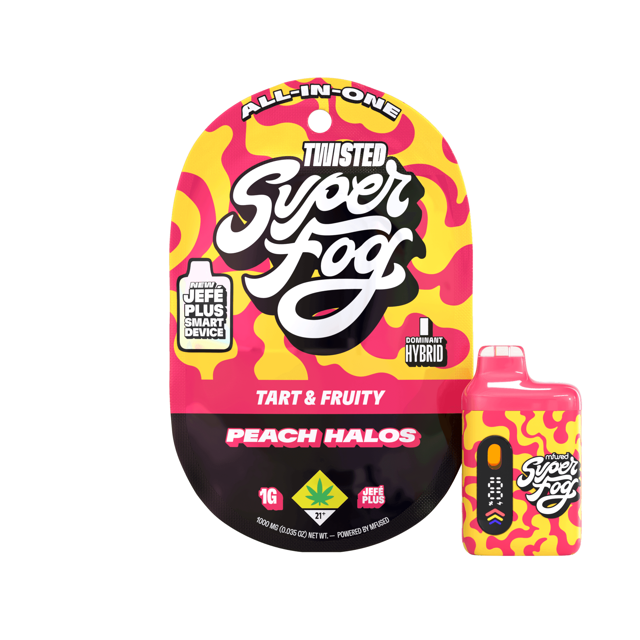 1g - Peach Halos "Tart & Fruity" - Super Fog Twisted - DOH Cartridge - Tanker - Liquid Diamonds - IH