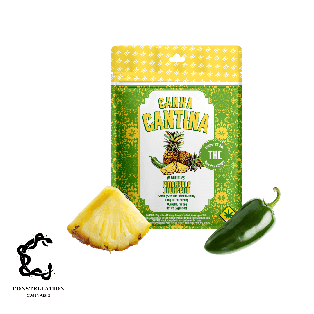 100mg - 10pk - Pineapple Jalapeno - Canna Cantina - DOH Edible - H
