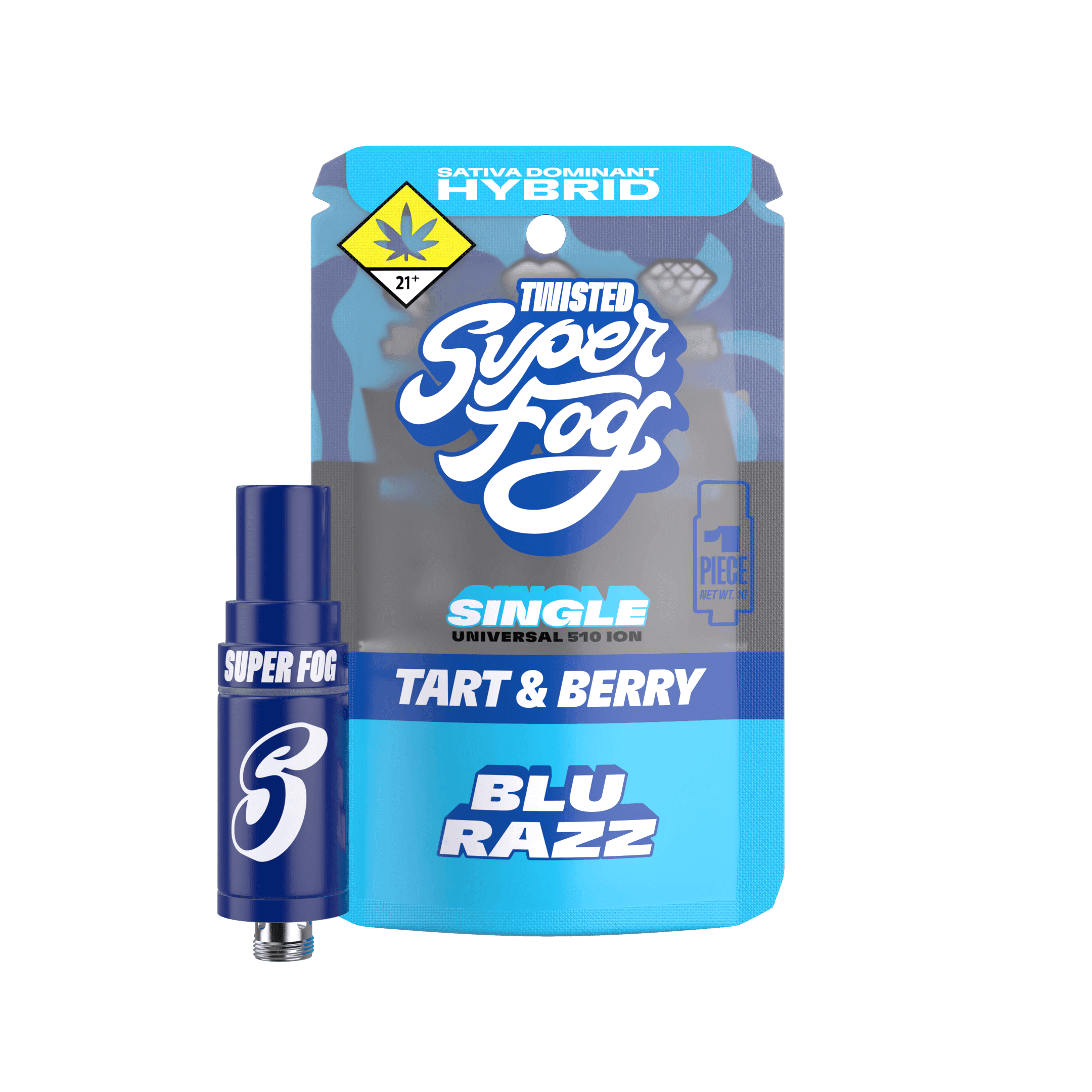 1g - Blu Razz "Citrus & Sweet" - Super Fog Twisted - DOH Cartridge - Tanker - Liquid Diamonds - SH