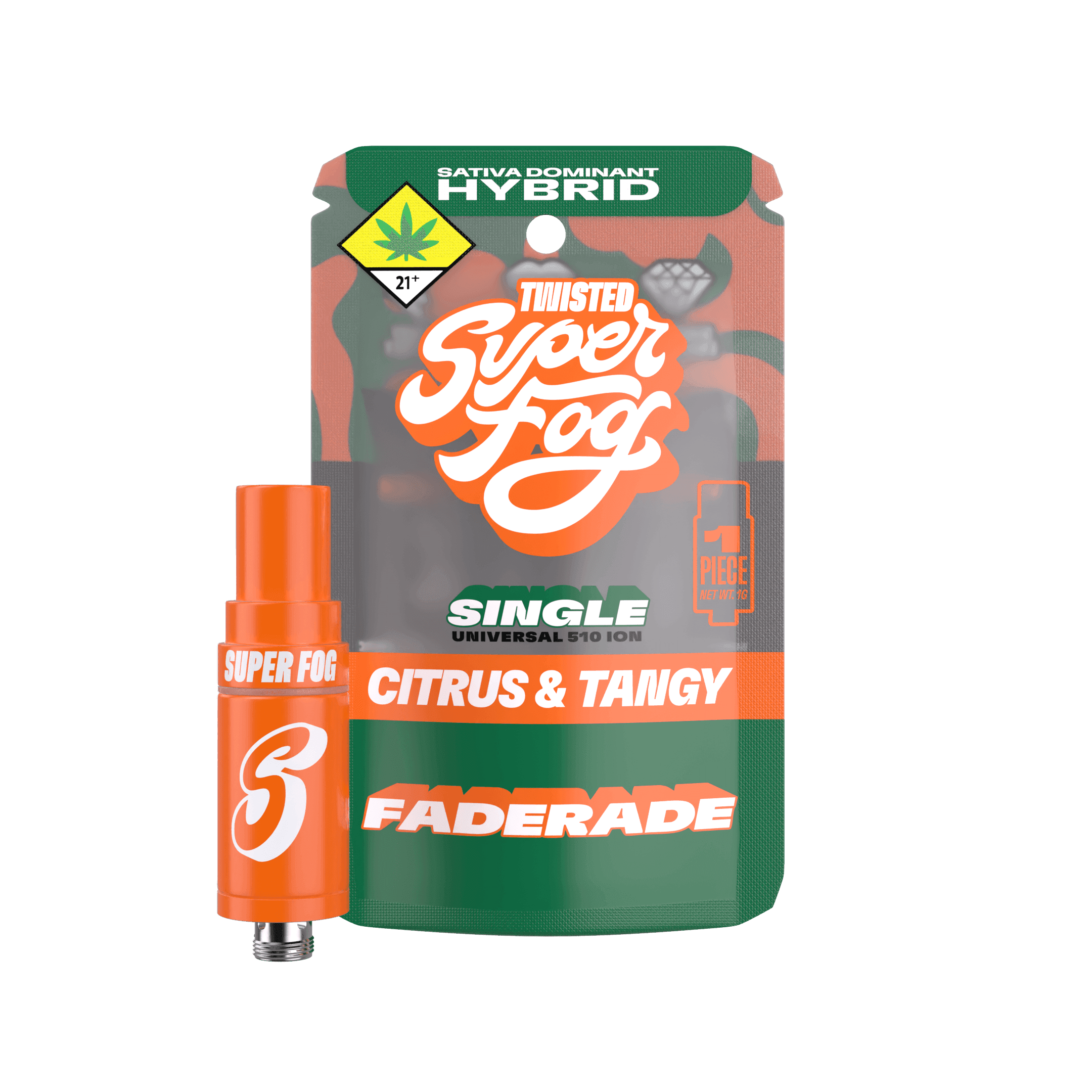 1g - Faderade "Citrus & Sweet" - Super Fog Twisted - DOH Cartridge - Tanker - Liquid Diamonds - SH