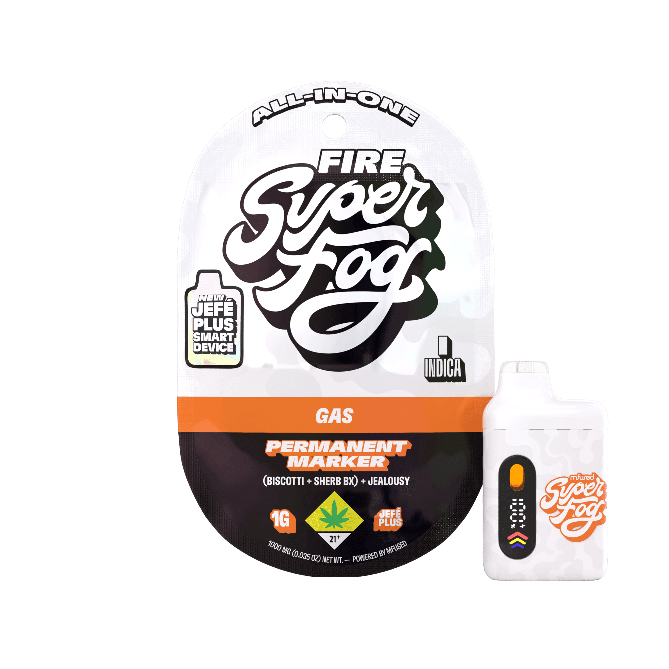 1g - Permanent Marker "Gas" - Super Fog Fire - DOH Cartridge - Disposable - Liquid Diamonds - I