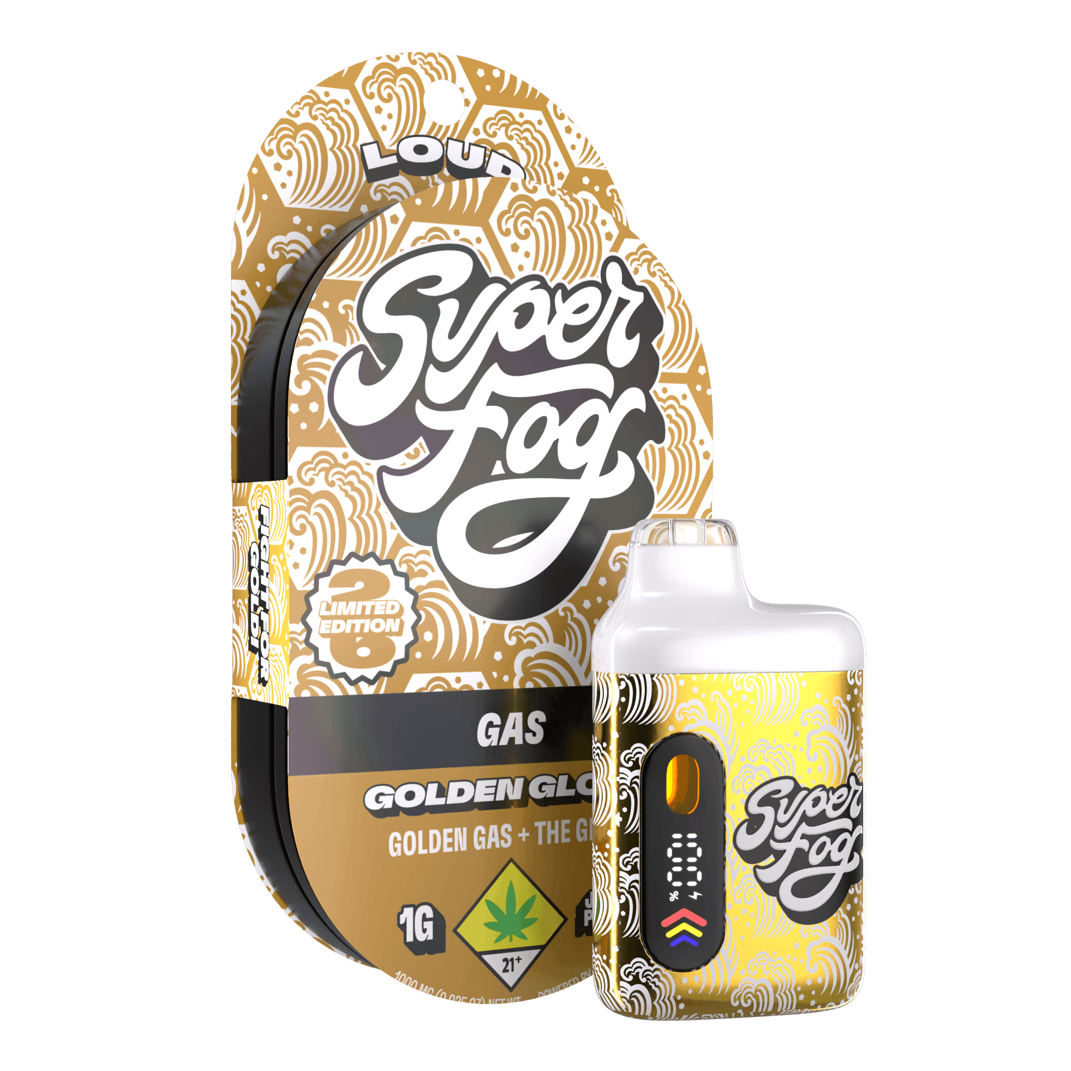 1g - Golden Glove *World Cup* "Gas" - Super Fog Loud - DOH Cartridge - Disposable - Liquid Diamonds - I