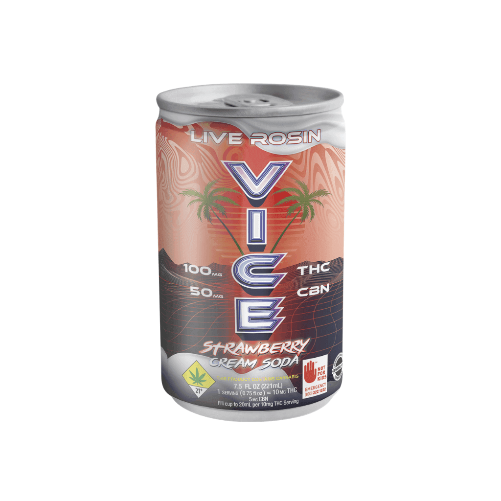 150mg - 2:1 Stawberry Cream Rosin CBN - Vice Soda - DOH Drink - CBN