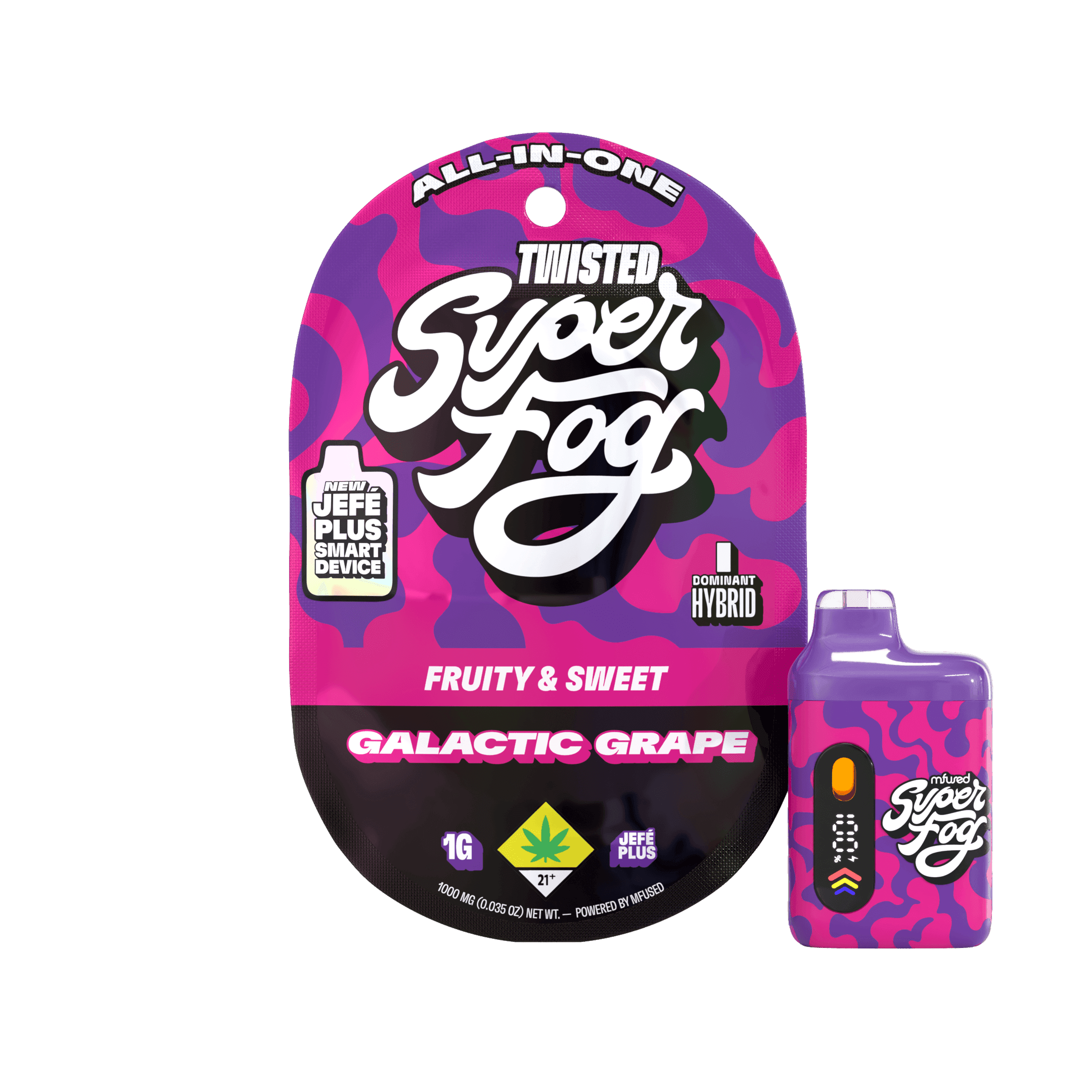 1g - Galactic Grape "Fruity & Sweet" - Super Fog Twisted - DOH Cartridge - Tanker - Liquid Diamonds - IH