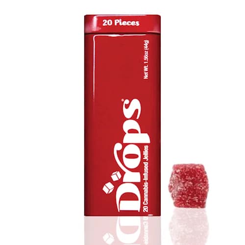 20pk - 1:1 - Cranberry *Mac #4*- Drops - DOH Edible - Live Rosin Gummies - H - THC:CBD