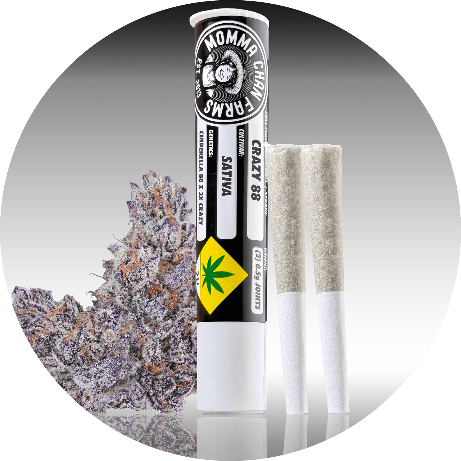 2pk - .5g - Crazy 88 - Momma Chans - DOH Prerolls - S