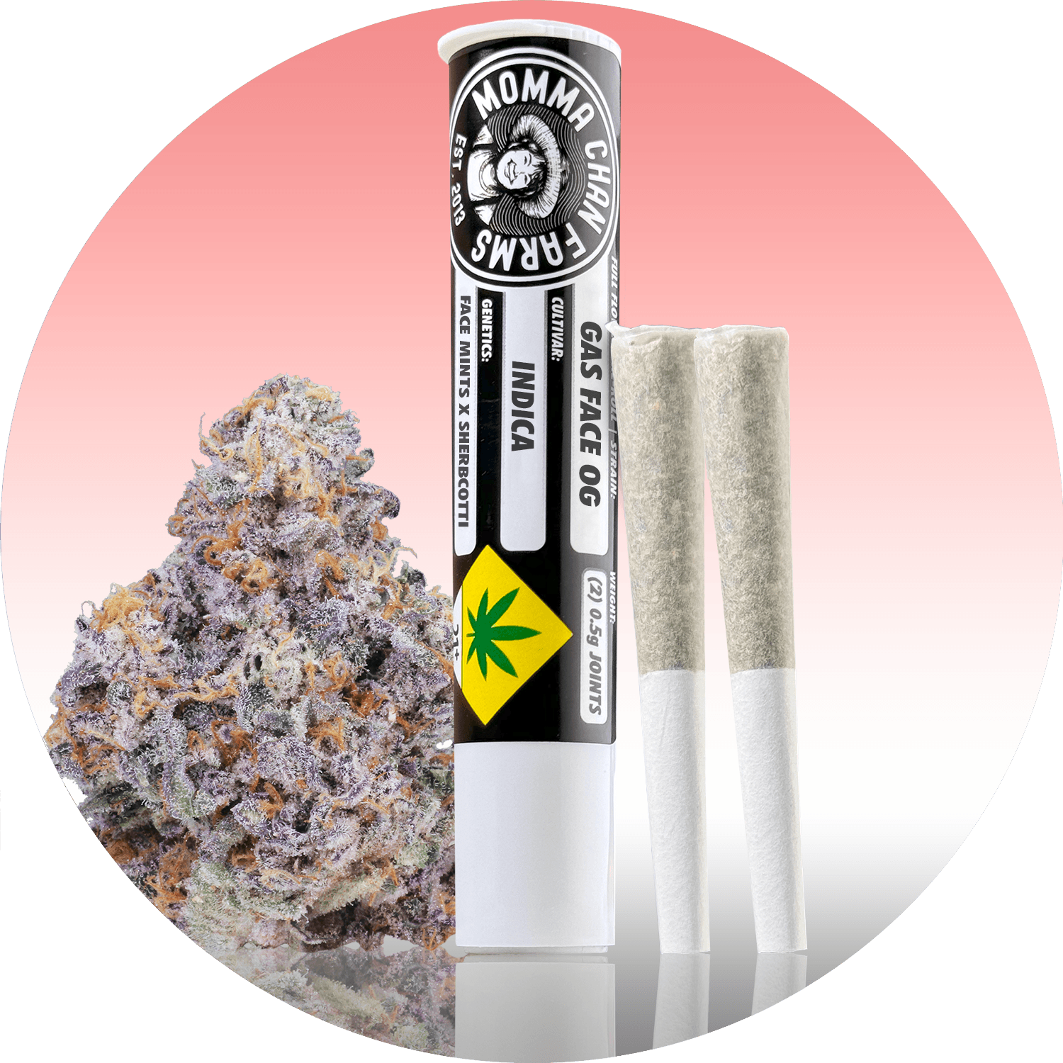 2pk - .5g - Gas Face OG - Momma Chans - DOH Prerolls - I