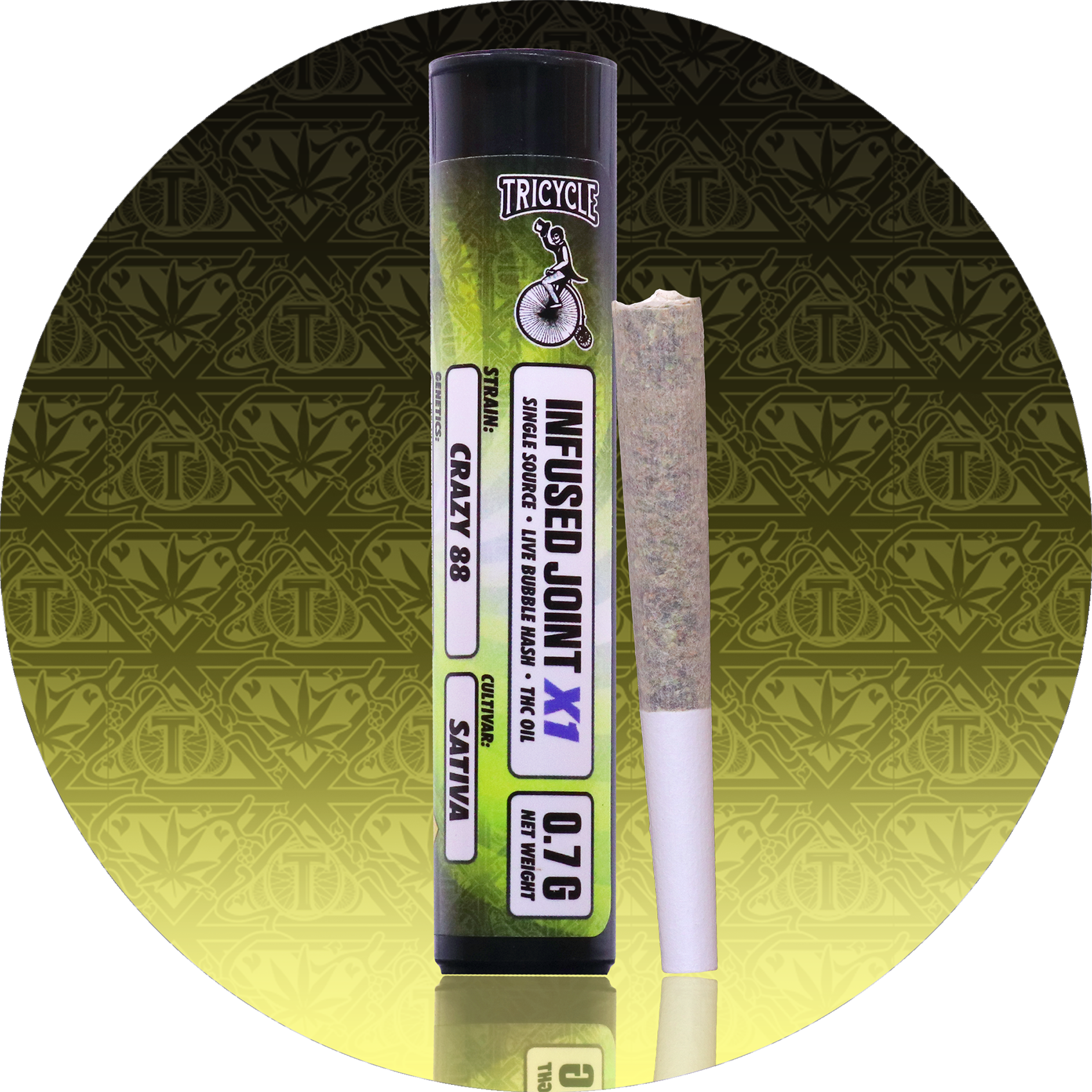 .7g - Crazy 88 *Tricycle Infused* - Momma Chans - DOH Infused Prerolls - S