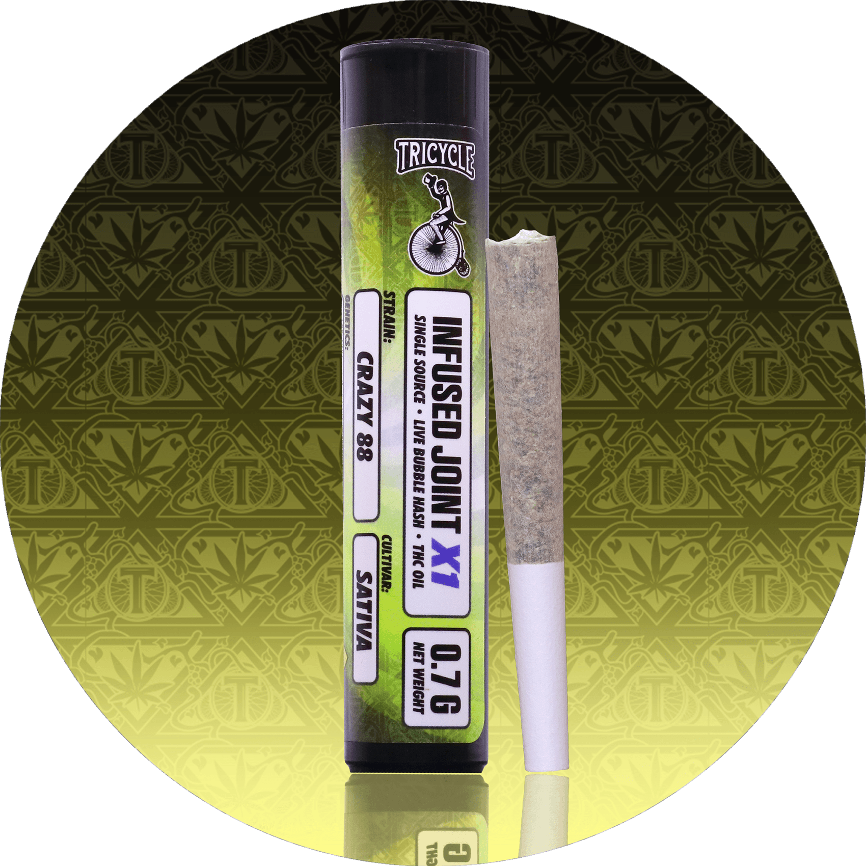 .7g - Crazy 88 *Tricycle Infused* - Momma Chans - DOH Infused Prerolls - S