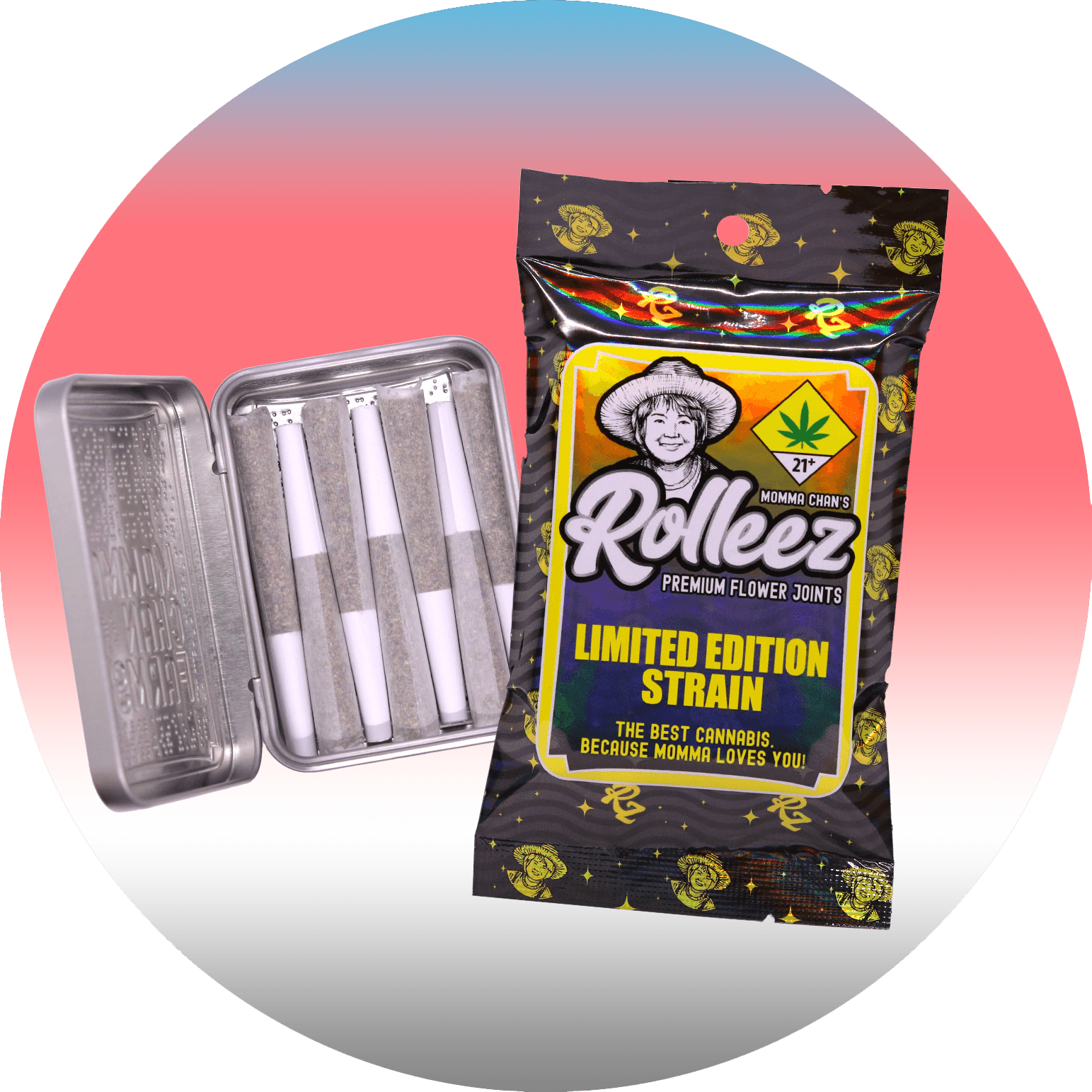 7pk - .5g - Rainier Cherry Gelato - Momma Chans - DOH Prerolls - H