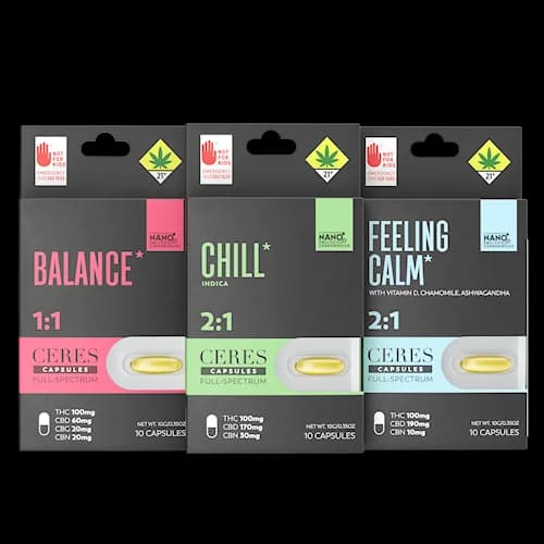 10pk - 1:1 Balance - Ceres - DOH Edible - Capsules - THC:CBD