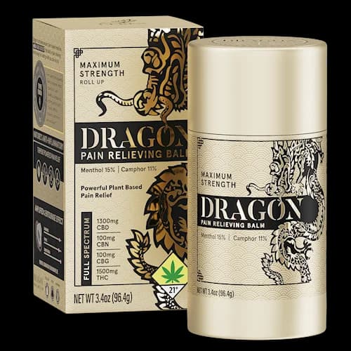 3.4oz - 1800mg - 1:1 - Gold Dragon Balm *Gold* - Ceres - Topical - Full Spectrum - Roll On - THC:CBD:CBN:CBG