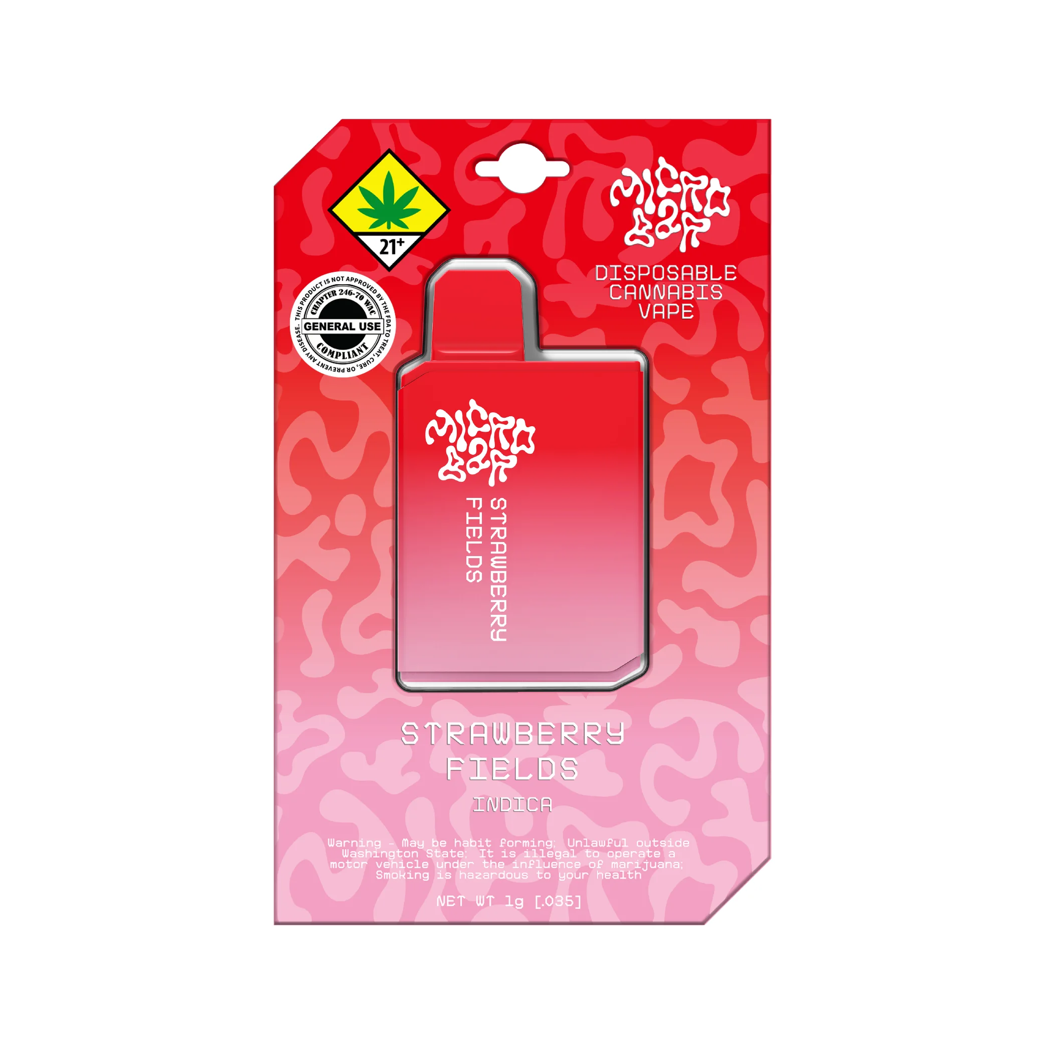 1g - Strawberry Fields - MicroBar - DOH Cartridge - Disposable - I
