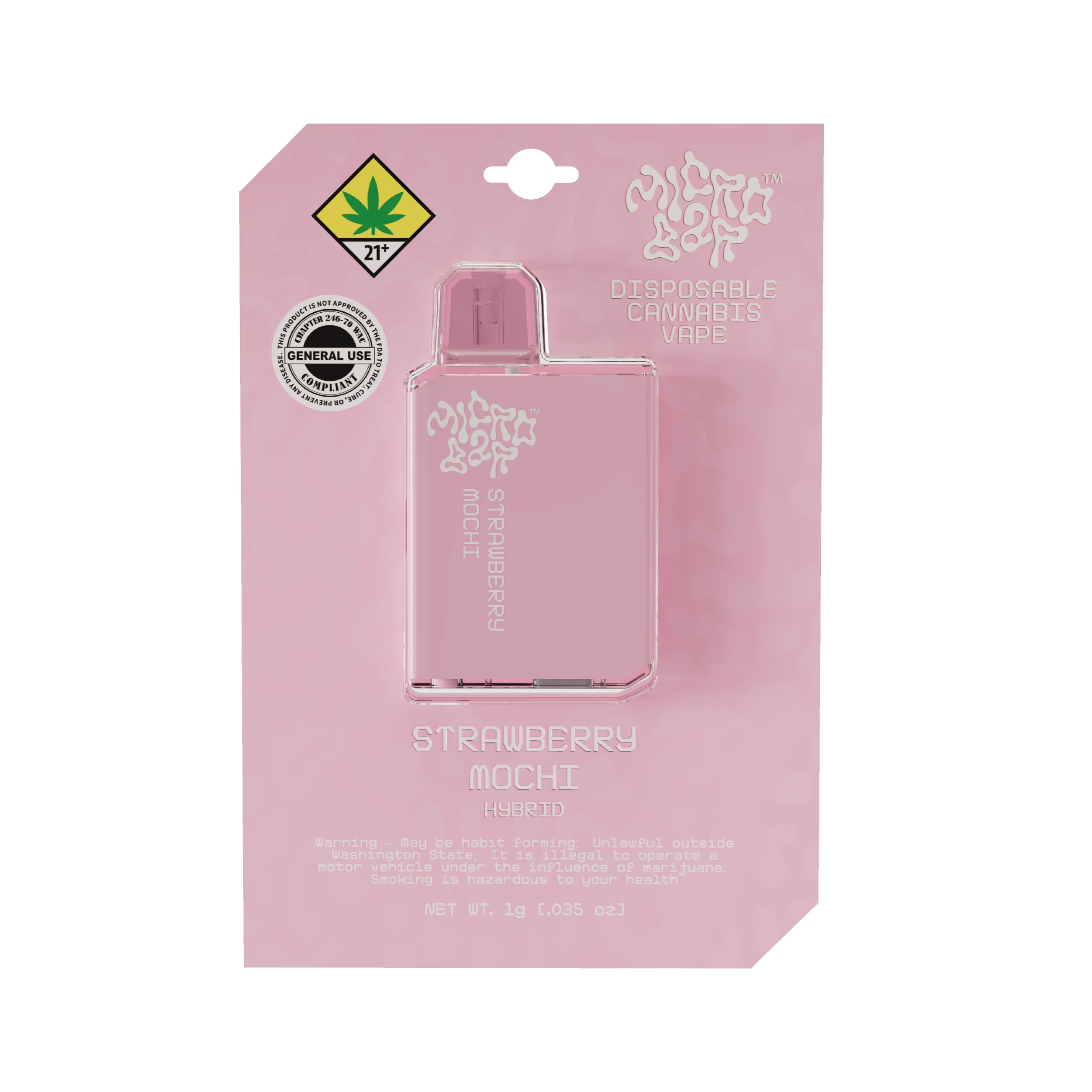 1g - Strawberry Mochi - MicroBar - DOH Cartridge - Disposable - H