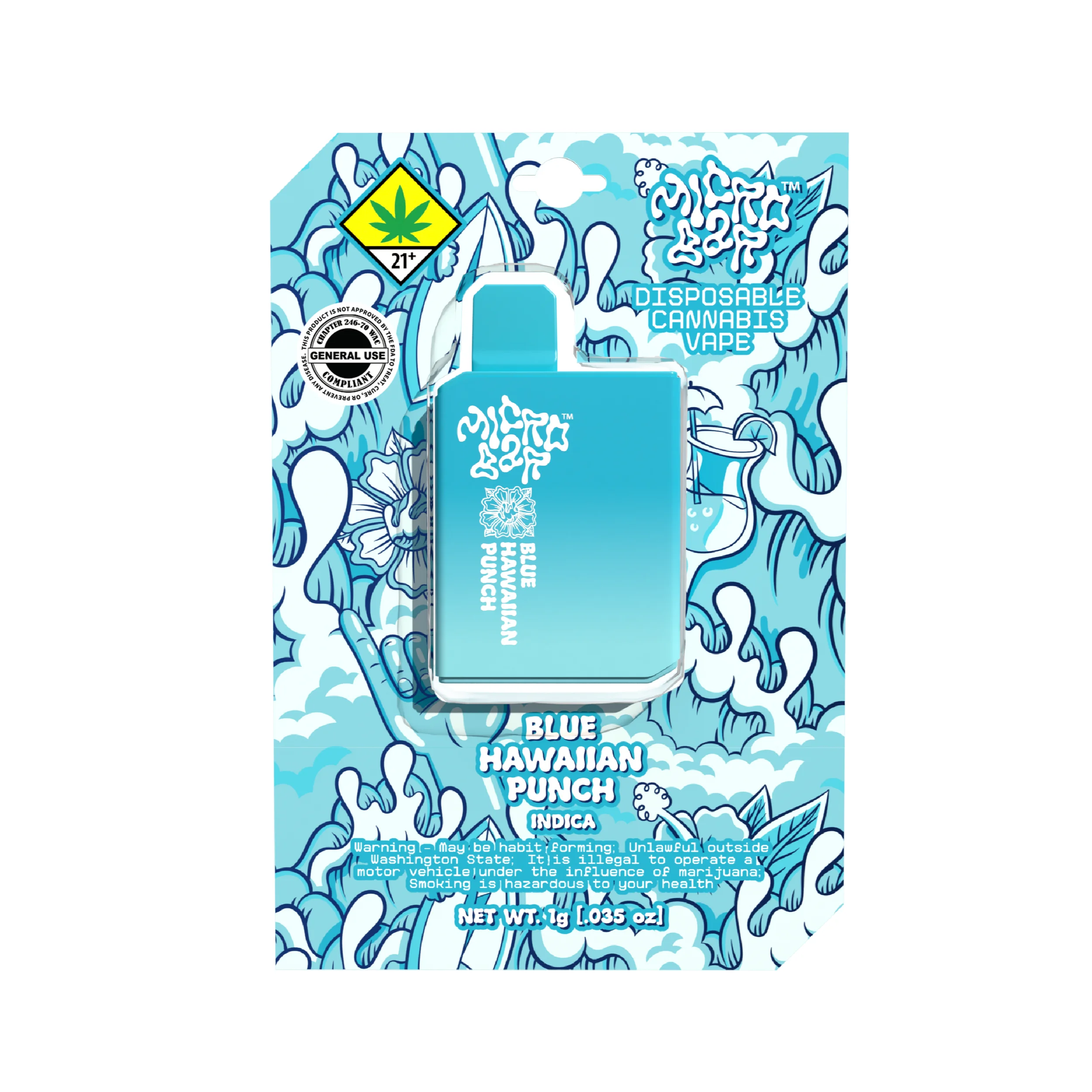 1g - Blue Hawaiian Punch - MicroBar - DOH Cartridge - Disposable - I
