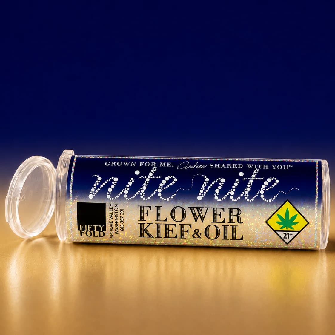 2pk - .75g - Nite Nite - Fifty Fold - DOH Infused Preroll - Kief + Rosin - I