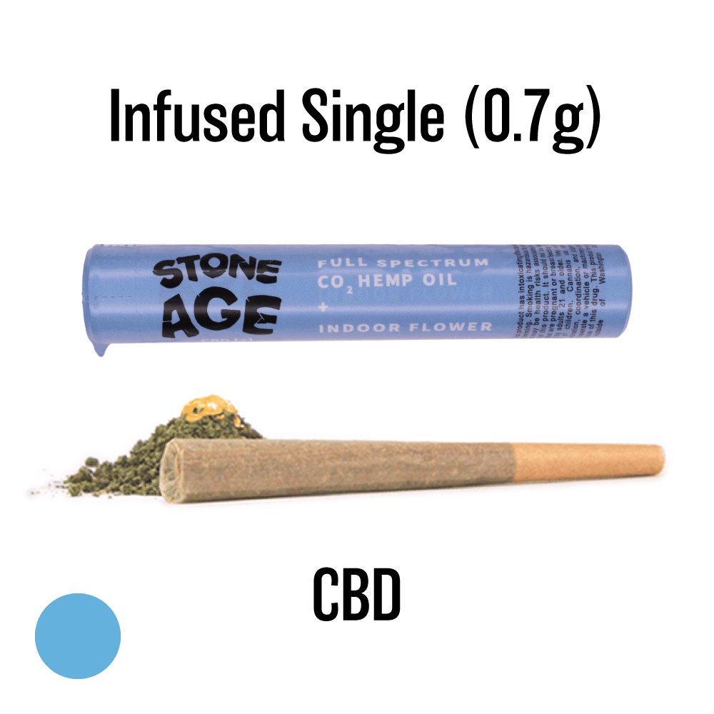 .7g - 1:1 CBD - Stone Age - Infused Preroll - CBD:THC