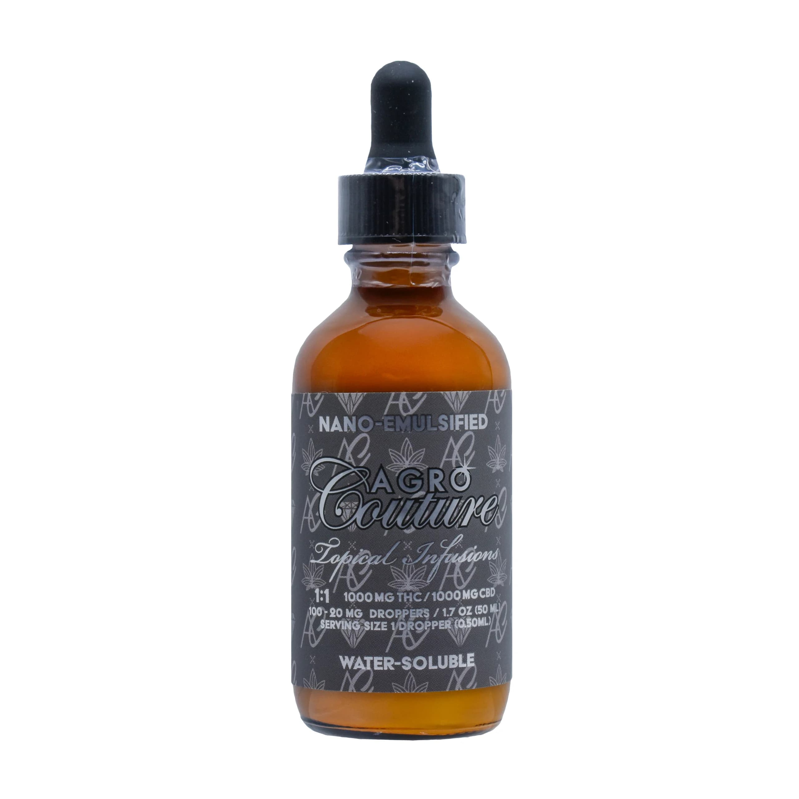 1.7oz - 2000mg - 1:1 Topical Infusions Dropper - Agro Couture - DOH Topical - Dropper - THC:CBD