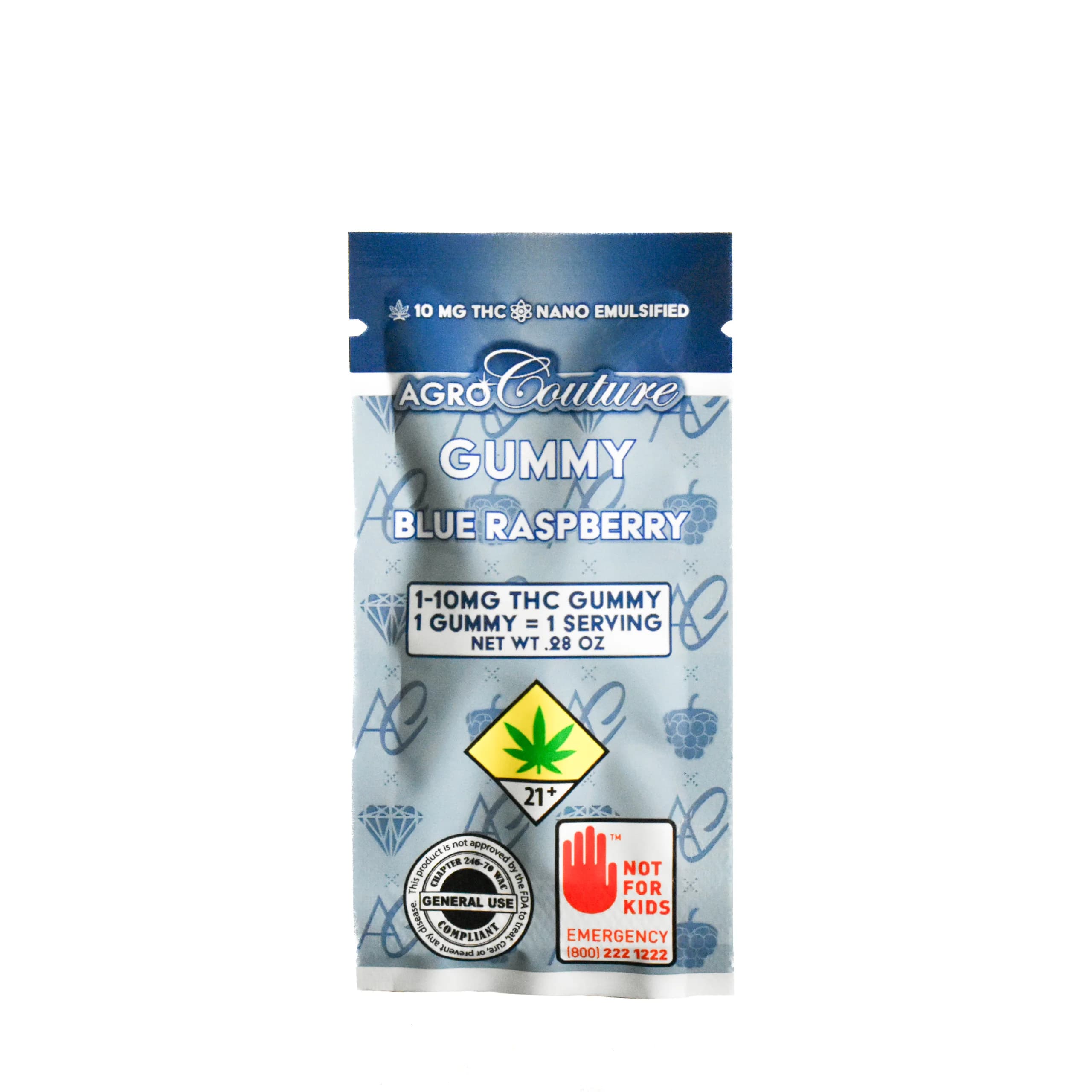 10mg - Blue Raspberry - Agro Couture - DOH Edible - H