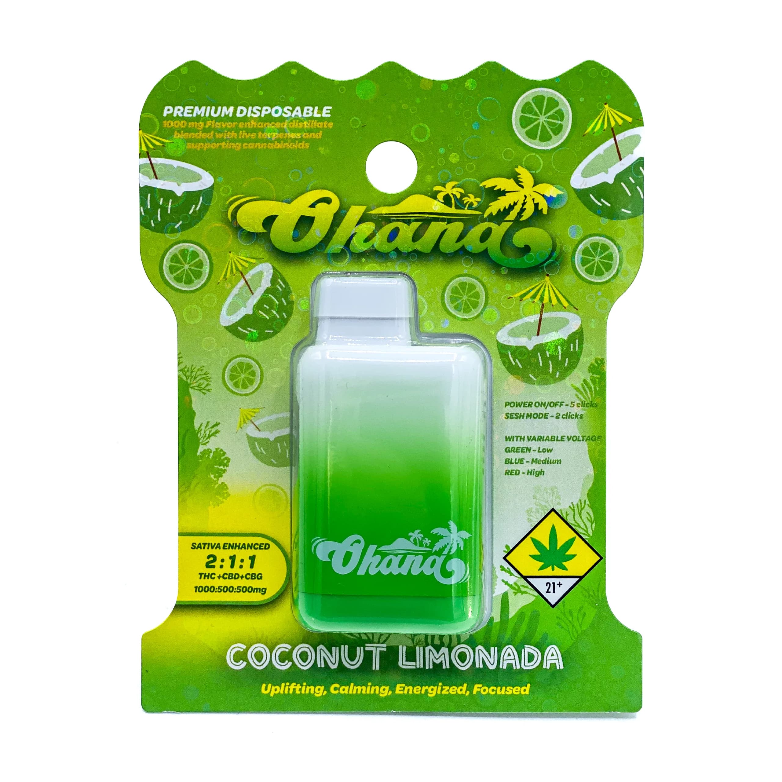 1g - Coconut Limonada 2:1:1 - Ohana - DOH Cartridge - Disposable - S - CBD