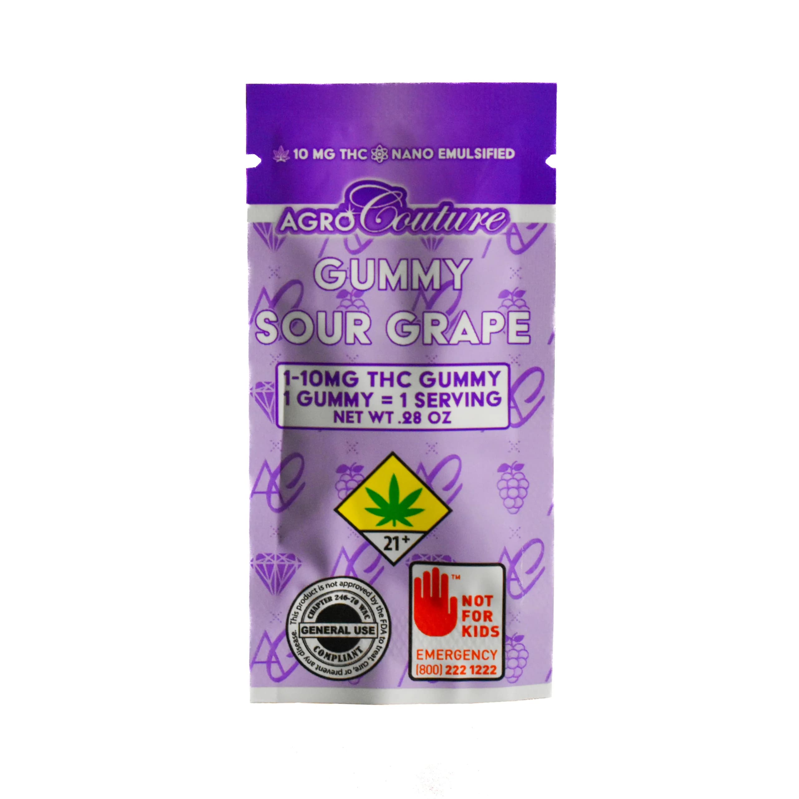 10mg - Sour Grape - Agro Couture - DOH Edible - H