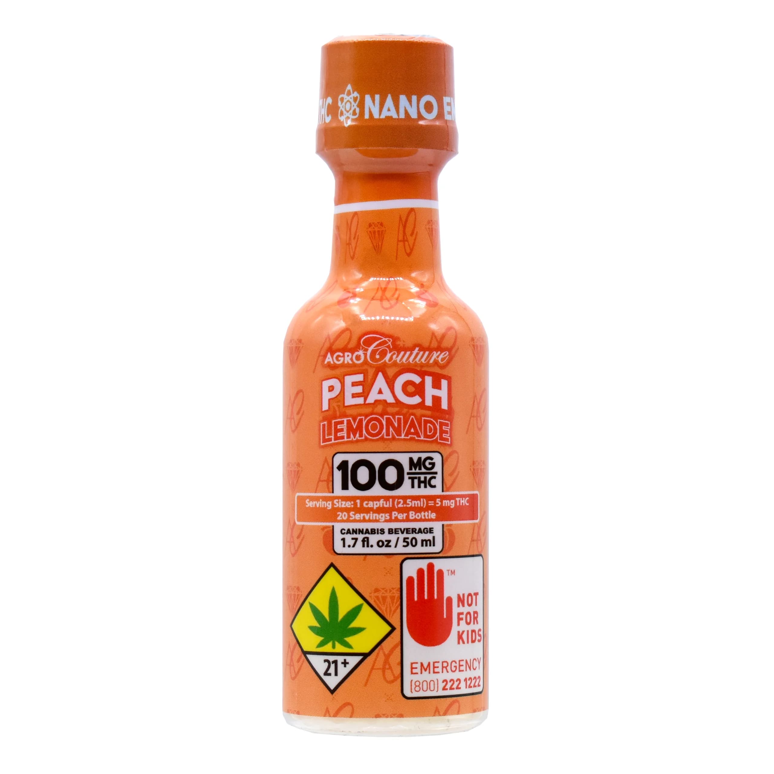 1.7fl - 100mg - 1:1 Peach Lemonade - Agro Couture - DOH Drink - H