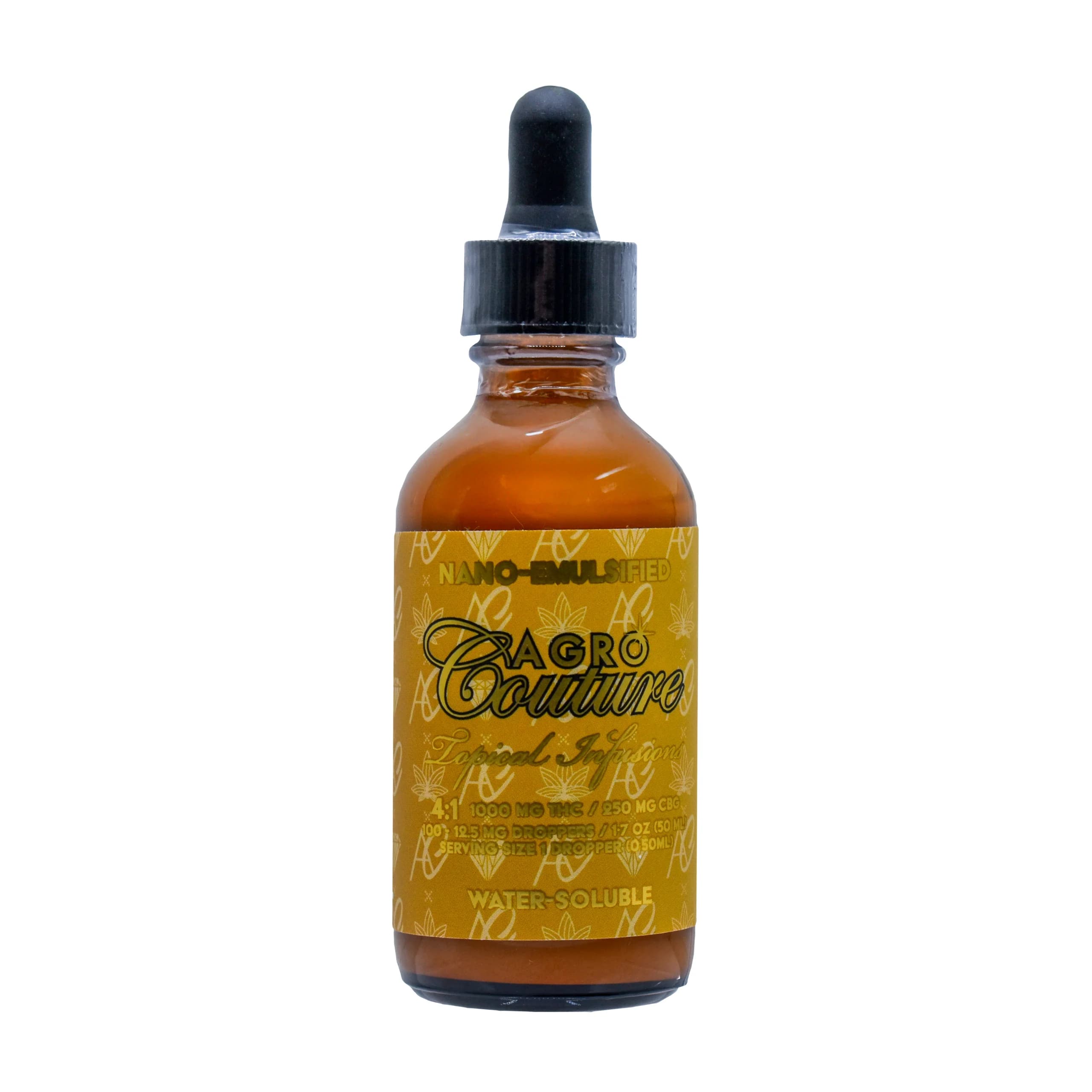 1.7oz - 1250mg - 4:1 Topical Infusions Dropper - Agro Couture - DOH Topical - Dropper - THC:CBG
