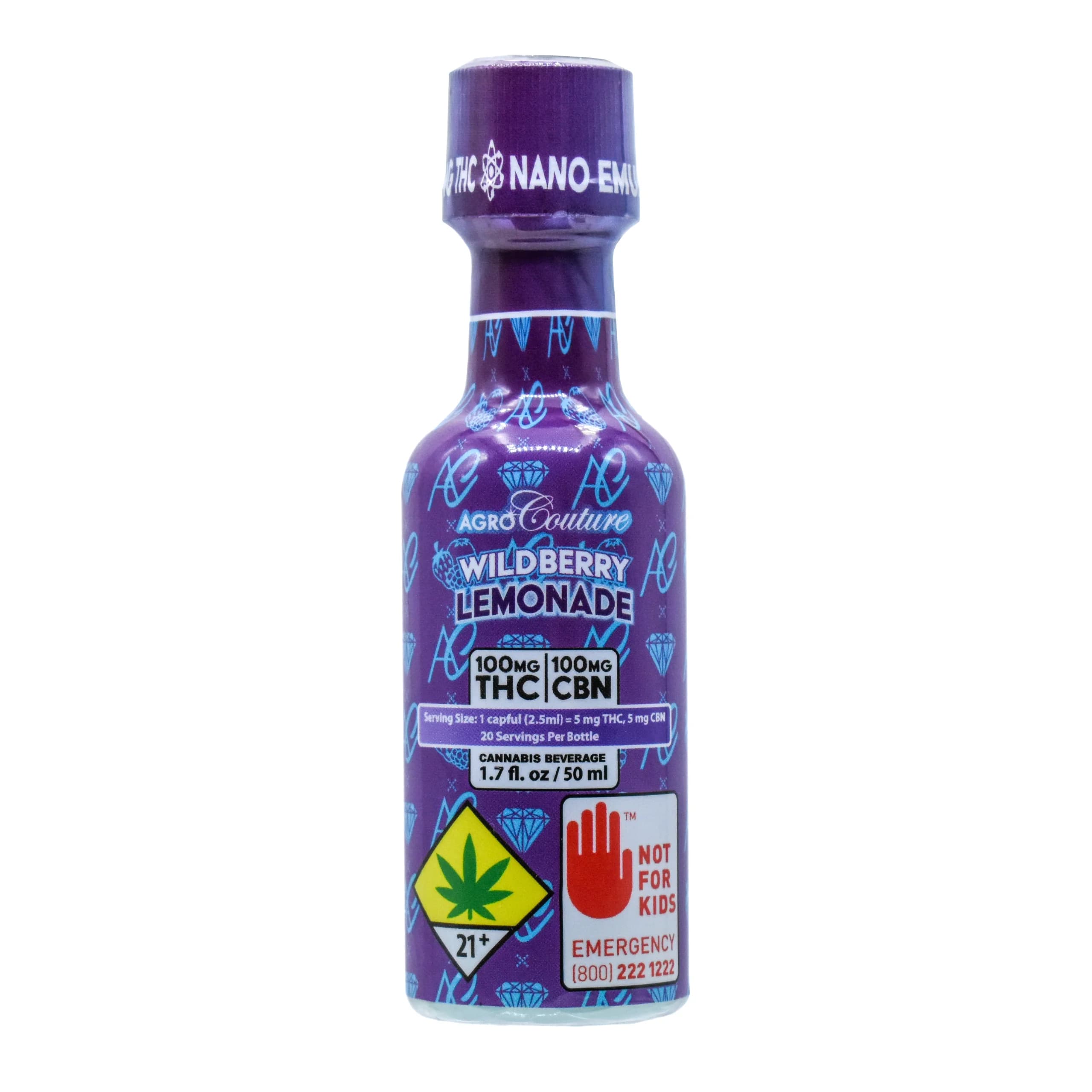 100mg - 1:1 Wild Berry - Agro Couture - DOH Drinks - Shooter - CBN:THC