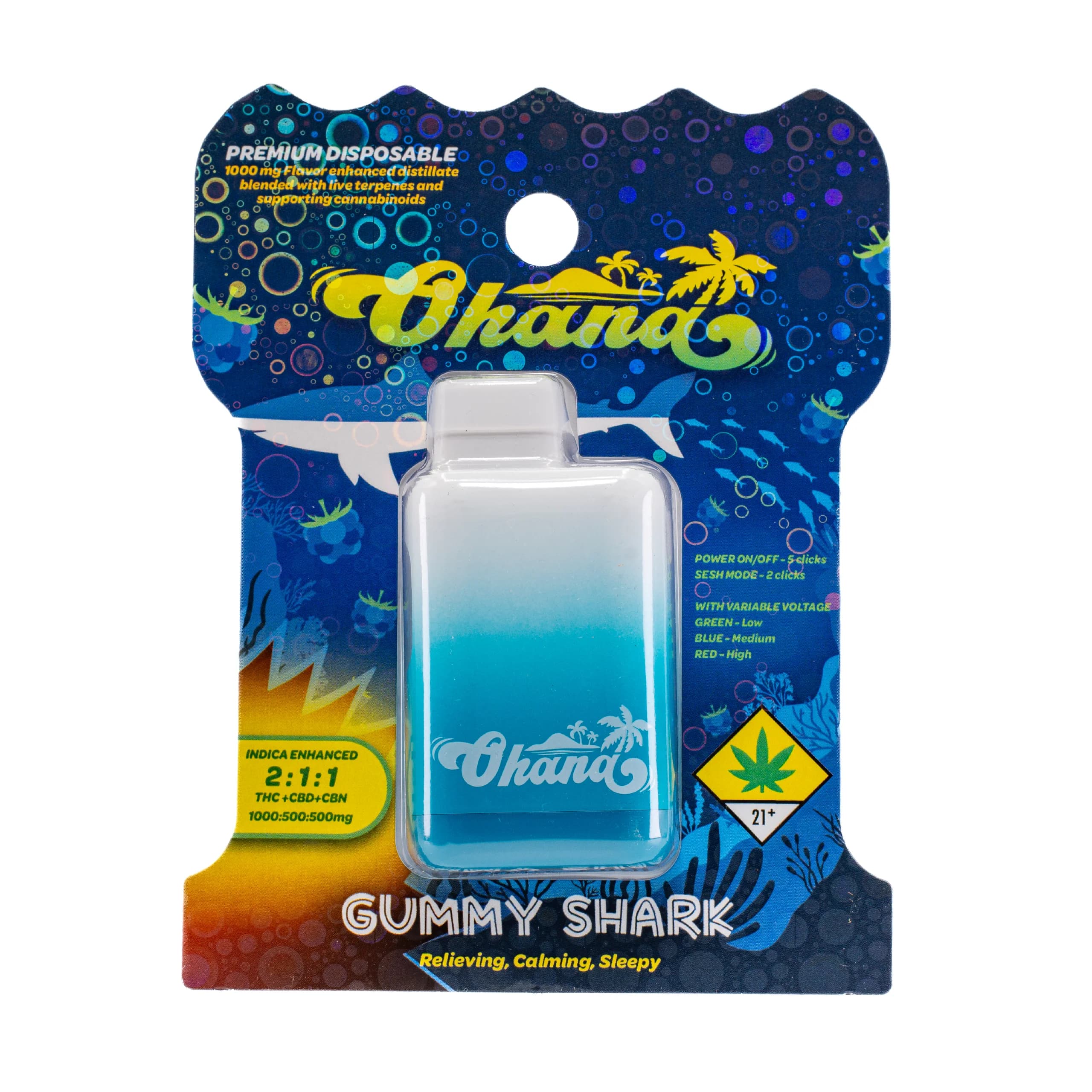 1g - Gummy Shark 2:1:1 - Ohana - DOH Cartridge - Disposable - I - CBN