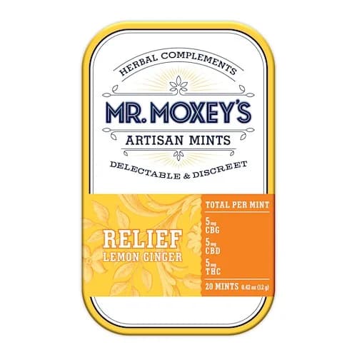 300mg - 20pk - 1:1:1 - Relief Lemon Ginger Mints - Mr. Moxey's - THC/CBD/CBG