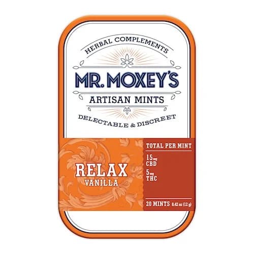 300mg - 20pk - 2:1 - Relax Vanilla Mints - Mr. Moxey's - THC/CBD