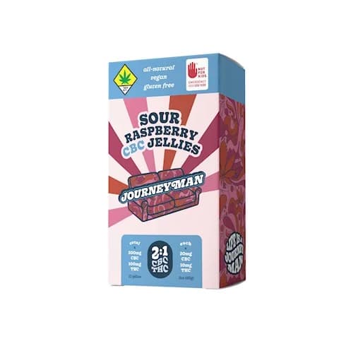 300mg - 2:1 - 10pk - CBC:THC - Sour Raspberry - Journeyman - CBC - DOH Edible
