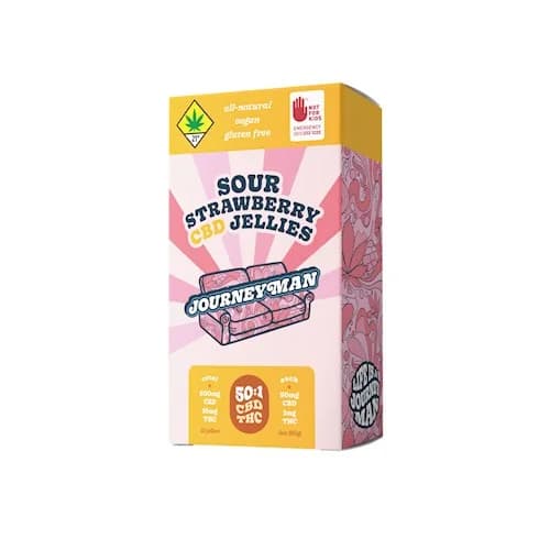510mg - 50:1 - 10pk - THC:CBD - Sour Strawberry - Journeyman - DOH Edible - H