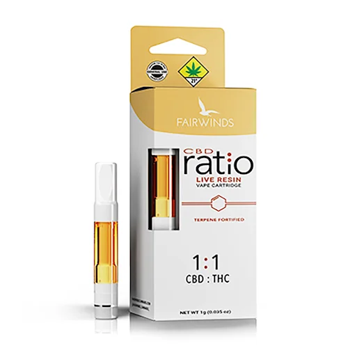 1g - Ratio 1:1 - Fairwinds - DOH Cartridge - Live Resin - CBD:THC