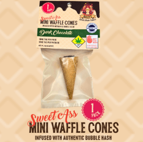 1pk - 10mg - White Chocolate Raspberry *Mini Waffle Cones* - Kelly's - DOH Edible - H