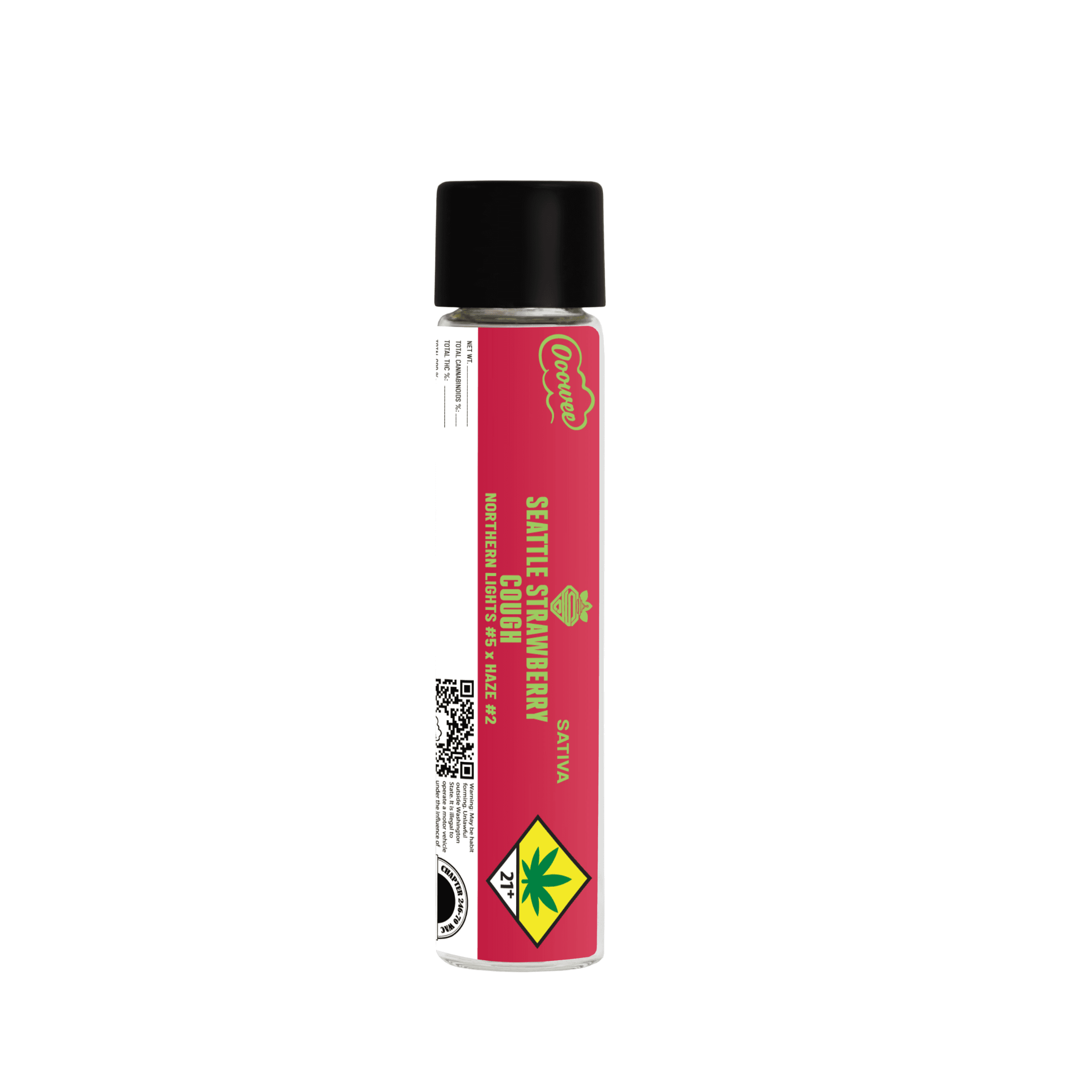 5pk - 1g - Seattle Strawberry Cough - Ooowee - DOH Preroll - S