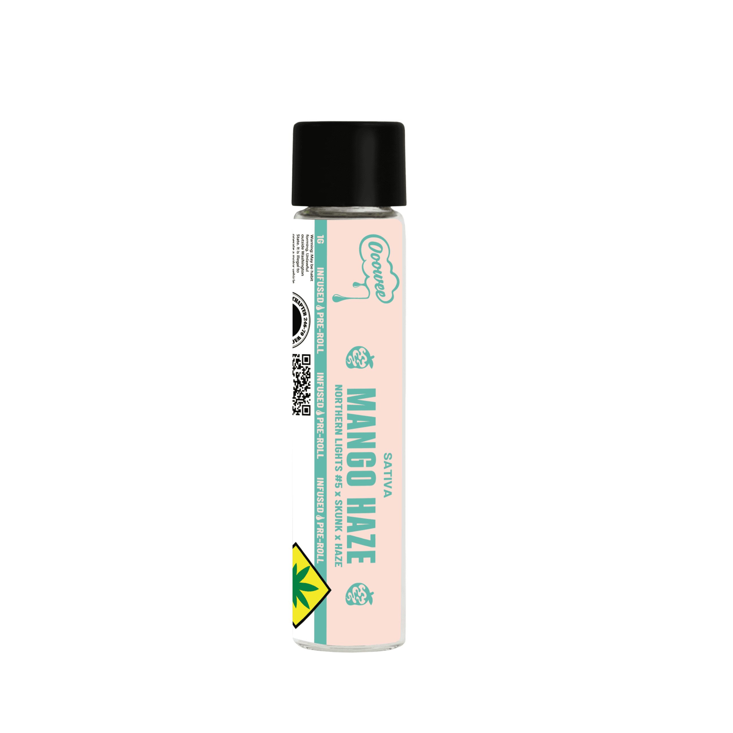 1g - Mango Haze - Ooowee - Infused Preroll - Outside - Kief + Oil - DOH Compliant - S