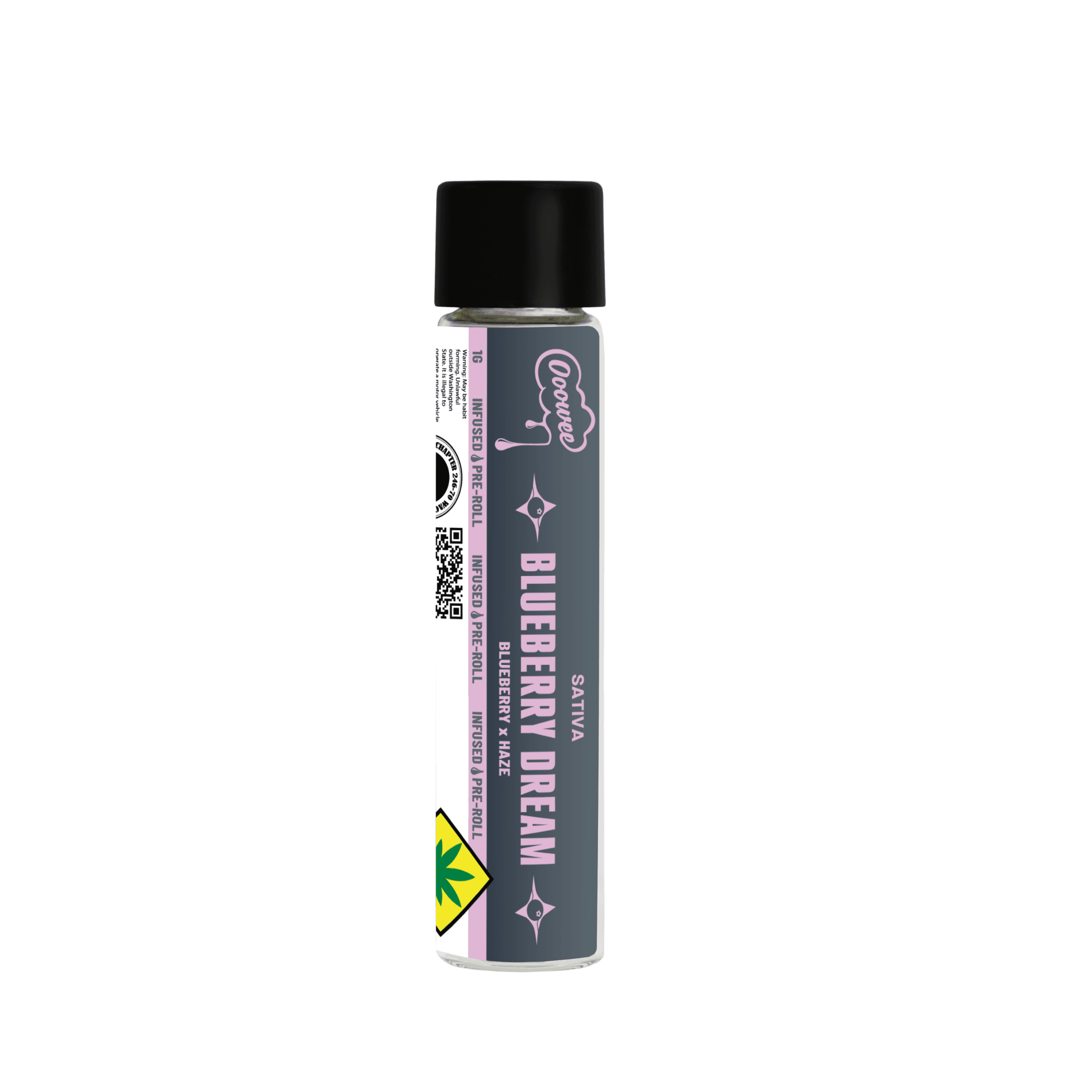 1g - Blueberry Dream - Ooowee - Infused Preroll - Outside - Kief + Oil - DOH Compliant - S