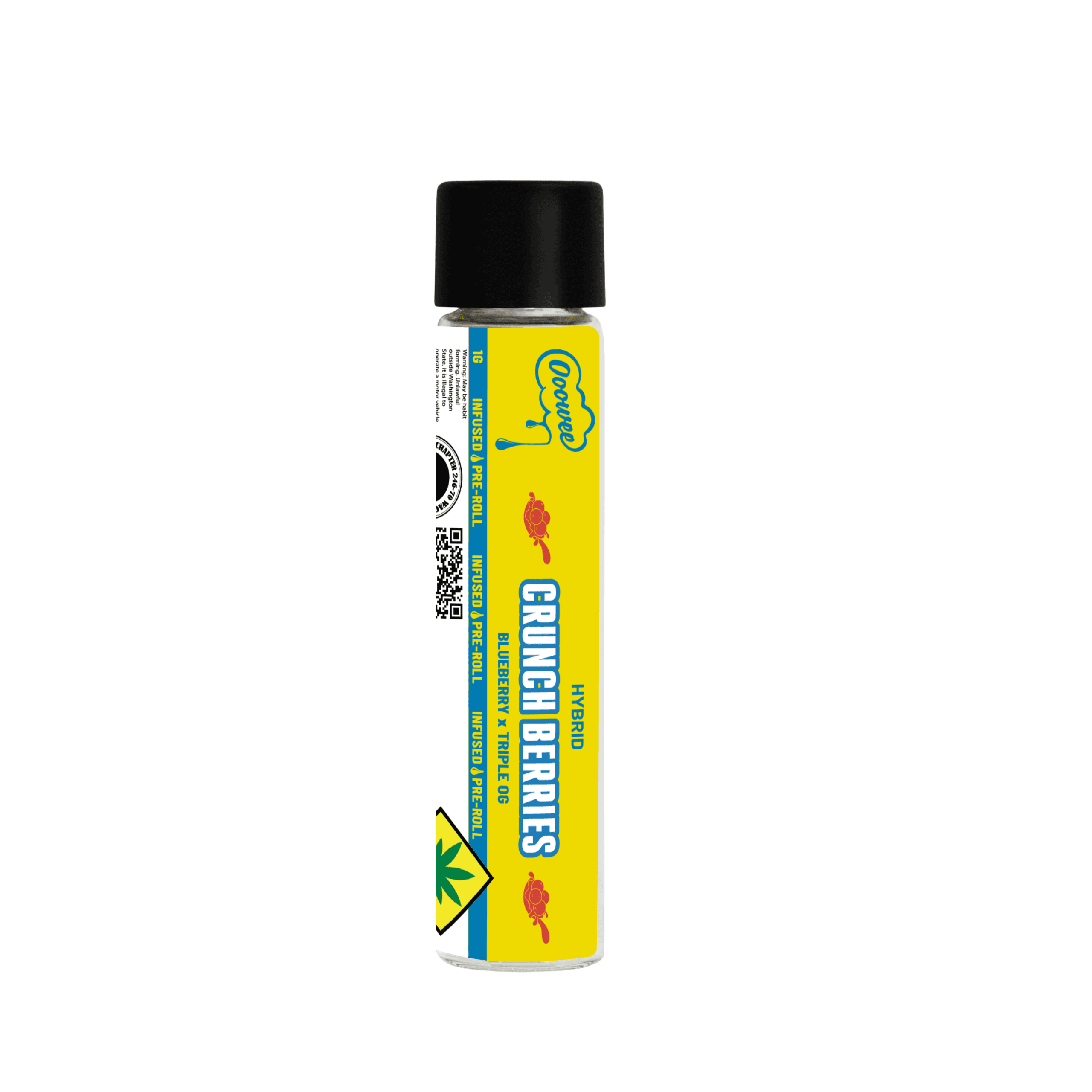 1g - Crunch Berries *Double Infused* - Ooowee - DOH Infused Preroll - Outside - Kief + Oil - I