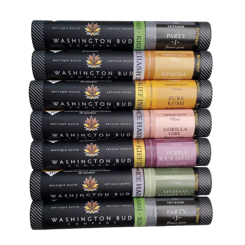 2pk - .5g - Afghani Hashplant - Washington Bud Company - DOH Infused Preroll - Kief - I