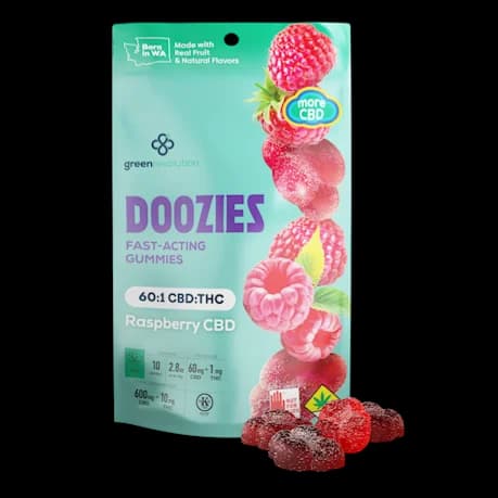 610mg - 10pk - 60:1 - Raspberry - Doozies - Edible - DOH Compliant - Gummies - CBD:THC